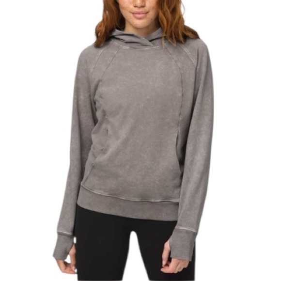 lululemon athletica Tops - Lululemon Scuba Pullover *Wash Washed Dark Chrome Womens Size 4